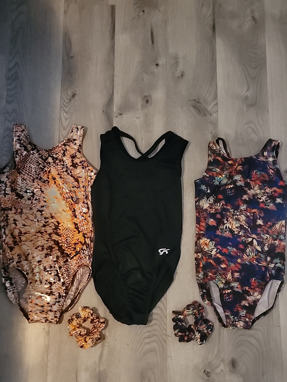 New GK GK Gold Leo/Scrunchy Set & Butterfly Set & Preowned Black GK Elite AXS